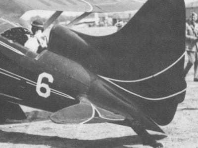 Hall Bulldog at Cleveland OH with Bob Hall, left rear view, September 5, 1932